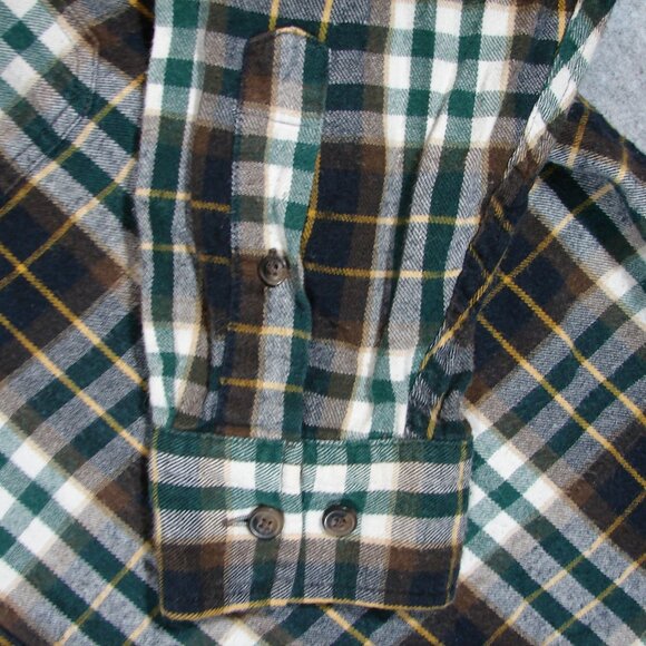 Mens Blue Mountain Button Front FLANNEL SHIRT, 2XLT, Long Slv Plaid, Big/Tall - Picture 5 of 15